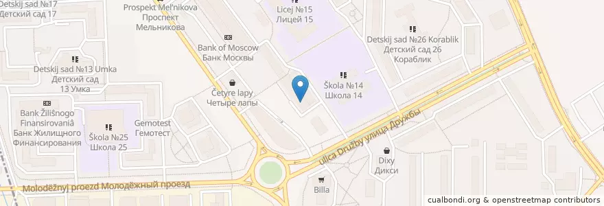 Mapa de ubicacion de Химки №141501 en روسيا, Центральный Федеральный Округ, محافظة موسكو, Городской Округ Химки.