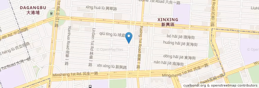 Mapa de ubicacion de 阿羅莎經典手工烘焙咖啡 en Taiwan, Kaohsiung, 新興區.