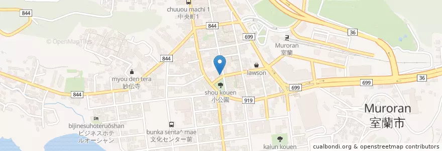 Mapa de ubicacion de Club Bearts en ژاپن, 北海道, 胆振総合振興局, 室蘭市.