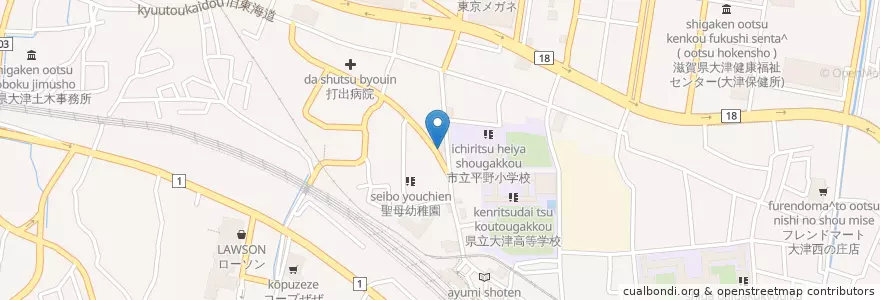 Mapa de ubicacion de 美味皆快 膳所店 en ژاپن, 滋賀県, 大津市.