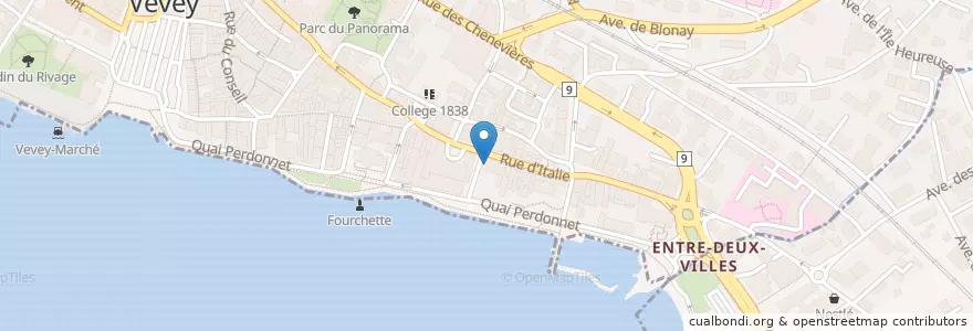 Mapa de ubicacion de Restaurant Denis Martin en Швейцария, Во, Vevey.