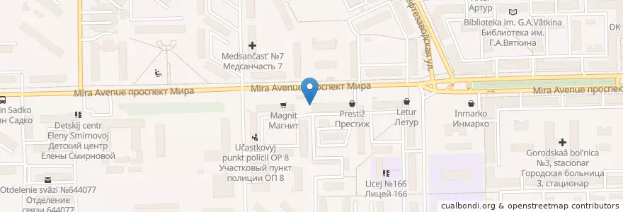 Mapa de ubicacion de Шалтай -Болтай en ロシア, シベリア連邦管区, オムスク州, オムスク地区, オムスク管区.