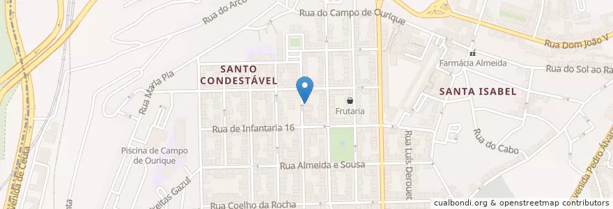 Mapa de ubicacion de Bombeiros Voluntários Campo de Ourique en Portugal, Área Metropolitana De Lisboa, Lisboa, Grande Lisboa, Lisbon, Campo De Ourique.