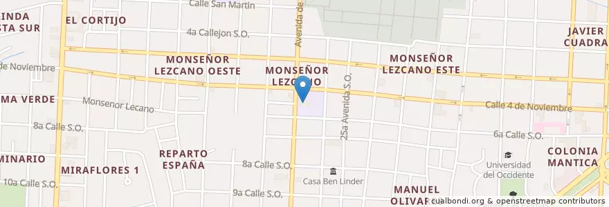 Mapa de ubicacion de Iglesia Catolica Monseñor Lezcano en Nicarágua, Departamento De Managua, Managua (Municipio).