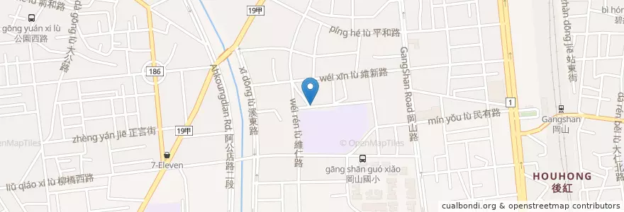 Mapa de ubicacion de 光井咖啡 en تايوان, كاوهسيونغ, 岡山區.