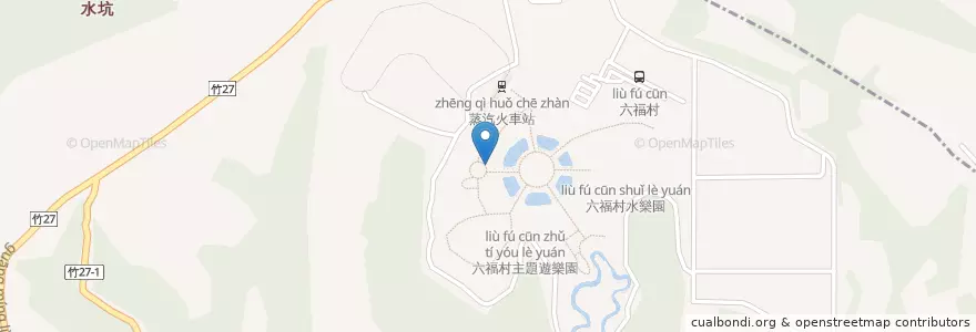 Mapa de ubicacion de 綠洲餐廳-藍精靈主題餐廳 en Taiwan, 臺灣省, 新竹縣, 關西鎮.