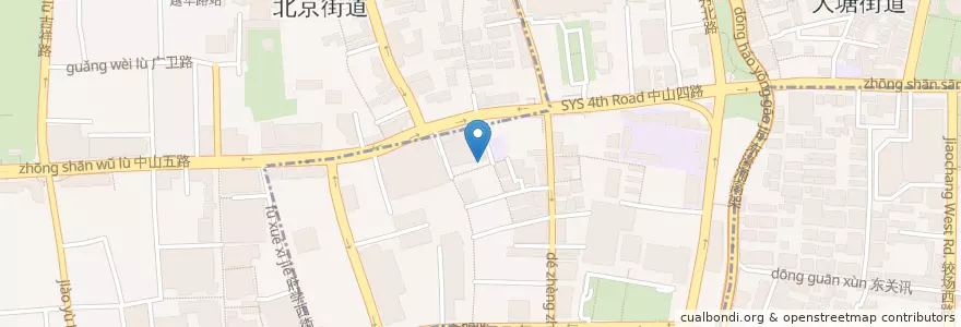 Mapa de ubicacion de 越秀区24小时自助图书馆 en 중국, 광둥성, 광저우시, 越秀区, 大塘街道.