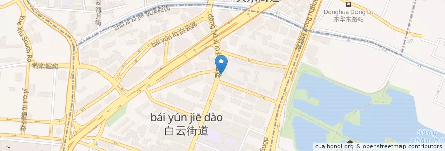 Mapa de ubicacion de 表哥茶餐厅 en الصين, غوانغدونغ, 广州市, 越秀区.