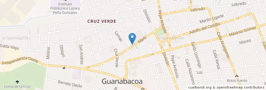 Mapa de ubicacion de Coopelia en Cuba, La Habana, Guanabacoa.