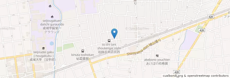 Mapa de ubicacion de 祖師ヶ谷大蔵駅前郵便局 en Япония, Токио, Сэтагая.