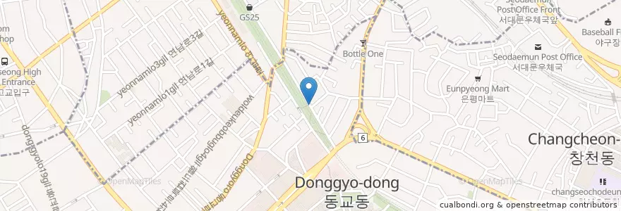 Mapa de ubicacion de 연트럴 김식당 en Corea Del Sud, Seul, 마포구, 서교동.