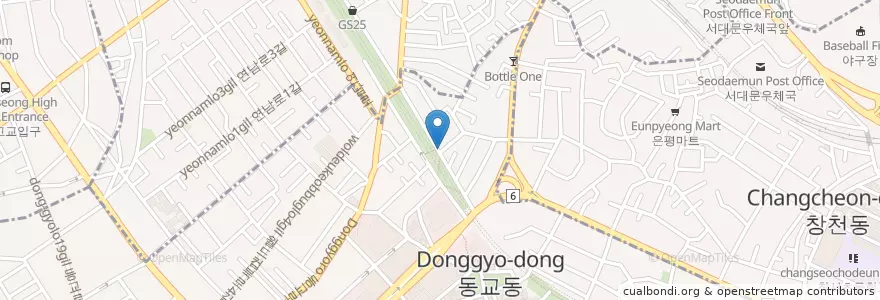 Mapa de ubicacion de 몬스터 문어빵 en Corée Du Sud, Séoul, 마포구, 서교동.