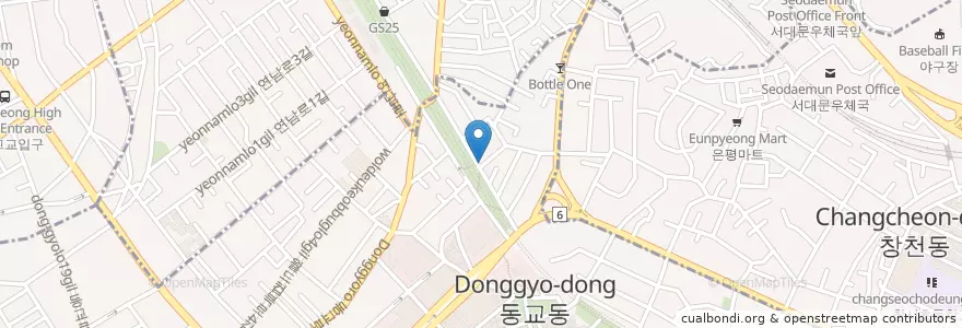 Mapa de ubicacion de 만나 떡볶이 en Corea Del Sud, Seul, 마포구, 서교동.