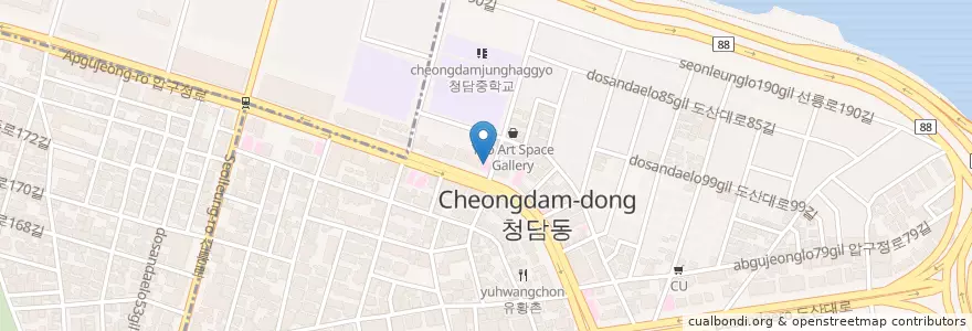 Mapa de ubicacion de 아임자인성형외과의원 en Corea Del Sud, Seul, 강남구, 청담동.