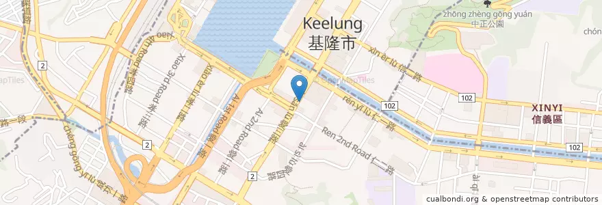 Mapa de ubicacion de 台灣巴西柔術學院 en 타이완, 타이완성, 지룽 시, 런아이 구.