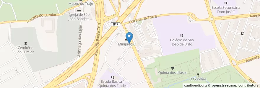 Mapa de ubicacion de Praça de Táxis do Lumiar en پرتغال, Área Metropolitana De Lisboa, Lisboa, Grande Lisboa, لیسبون, Lumiar.