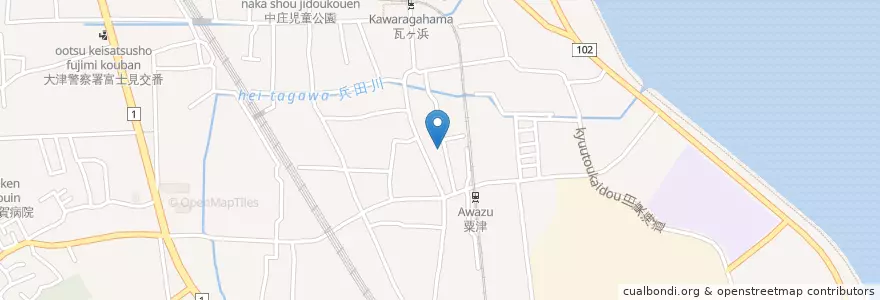 Mapa de ubicacion de 横田眼科 en ژاپن, 滋賀県, 大津市.
