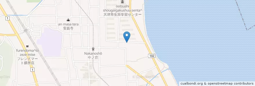 Mapa de ubicacion de フィガロホール en Japón, Prefectura De Shiga, 大津市.