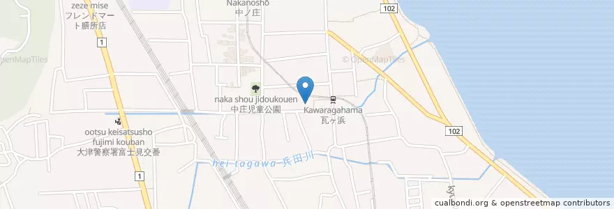 Mapa de ubicacion de 法性寺 en Japón, Prefectura De Shiga, 大津市.