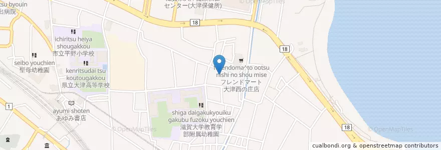 Mapa de ubicacion de 石坐神社 en ژاپن, 滋賀県, 大津市.
