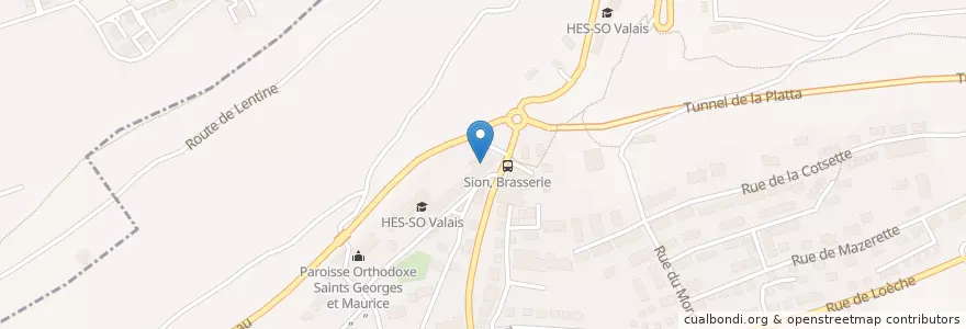 Mapa de ubicacion de Médiathèque HES-SO Valais - Haute Ecole d'Ingénierie en سويسرا, Valais/Wallis, Sion, Sion.