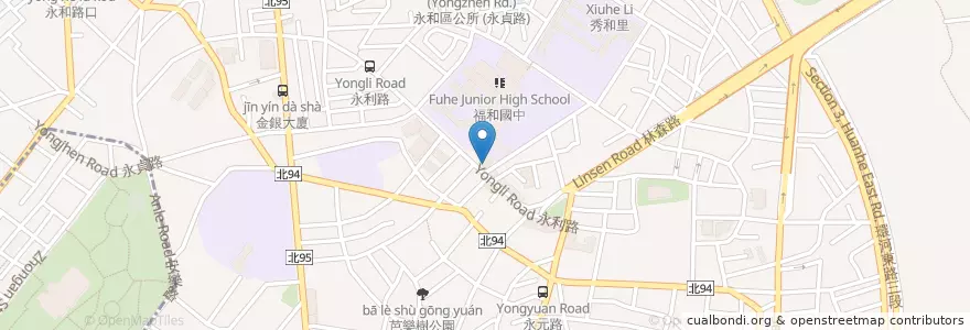 Mapa de ubicacion de 秀朗派出所 en 타이완, 신베이 시, 융허 구.