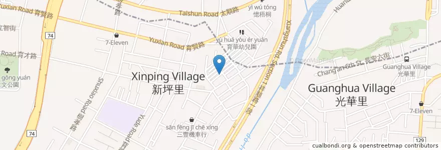 Mapa de ubicacion de 台中太平台福基督教會 en Taiwan, Taichung, 太平區.
