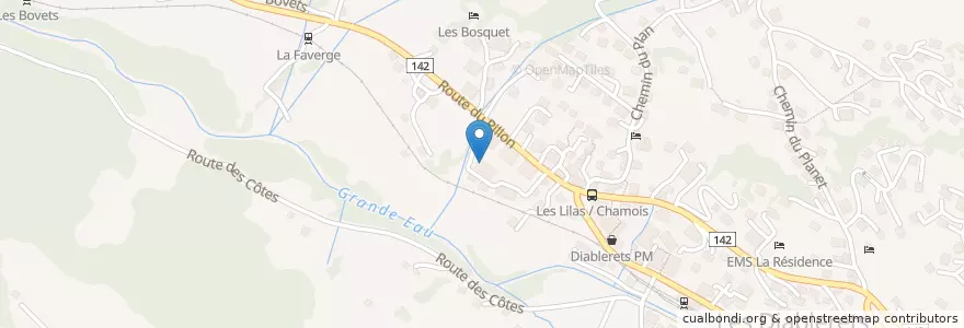 Mapa de ubicacion de Centre médical des Diablerets en Suisse, Vaud, District D'Aigle, Ormont-Dessus.