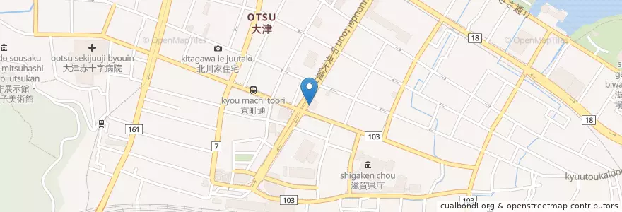 Mapa de ubicacion de くすりのやまじ en 日本, 滋賀県, 大津市.