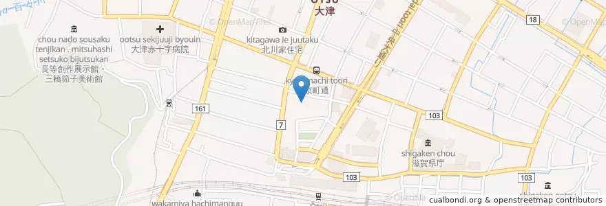 Mapa de ubicacion de 真常寺 en Japão, 滋賀県, 大津市.