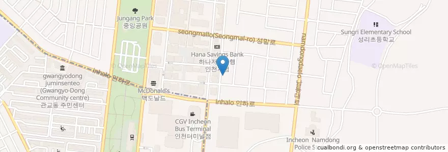Mapa de ubicacion de 서가앤쿡 en 韩国/南韓, 仁川廣域市, 南洞區, 구월동.