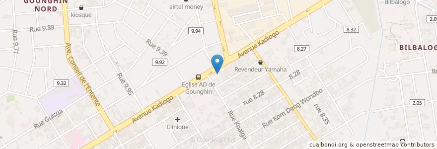 Mapa de ubicacion de Ancien SOGEBAF en 布基纳法索, Centre, Kadiogo, 瓦加杜古.