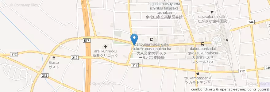 Mapa de ubicacion de FUMOTO en Japonya, 埼玉県, 東松山市.