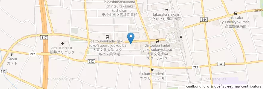 Mapa de ubicacion de ラーメン龍亭 en Japón, Prefectura De Saitama, 東松山市.