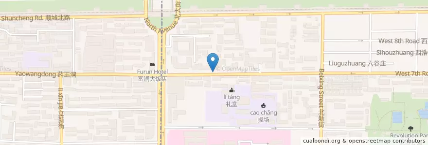 Mapa de ubicacion de 特特香大馅饺子 en 中国, 陕西省, 西安市, 莲湖区, 新城区.