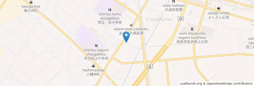Mapa de ubicacion de 味道苑 en Japan, Präfektur Ishikawa, 能美市.