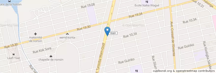 Mapa de ubicacion de TAF en ブルキナファソ, Centre, Kadiogo, ワガドゥグー.