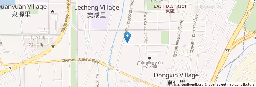 Mapa de ubicacion de 海王子平價現炒 en 臺灣, 臺中市, 東區.