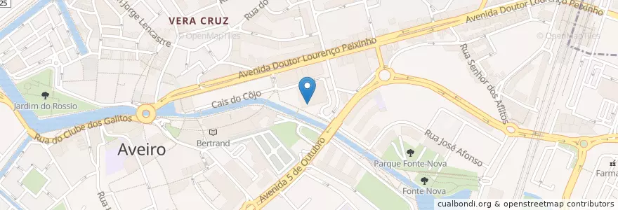 Mapa de ubicacion de Maria Lounge Bar & Trendy Food en 포르투갈, Aveiro, Centro, Baixo Vouga, Aveiro, Glória E Vera Cruz.