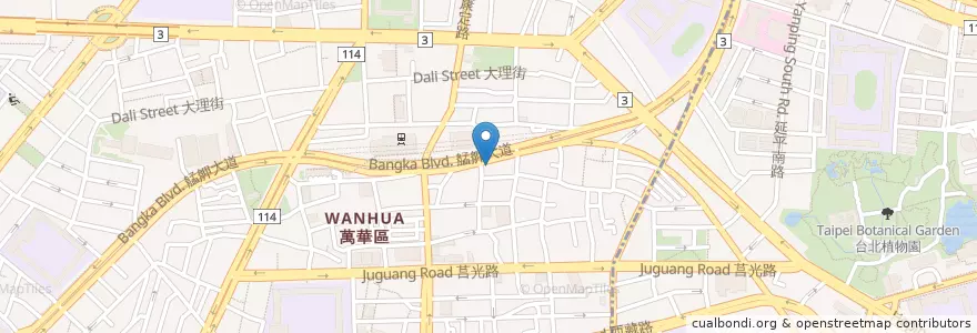 Mapa de ubicacion de 萬華林建發仙草冰燒仙草 en تایوان, 新北市, تایپه, 萬華區.