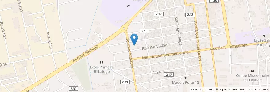 Mapa de ubicacion de STS en Burkina Faso, Centre, Kadiogo, Ouagadougou.