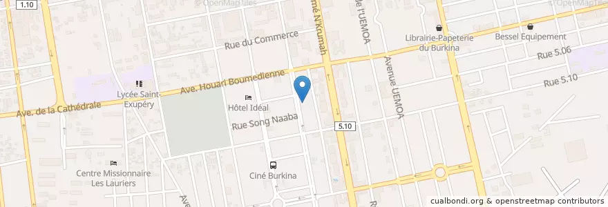 Mapa de ubicacion de TGR en 布基纳法索, Centre, Kadiogo, 瓦加杜古.