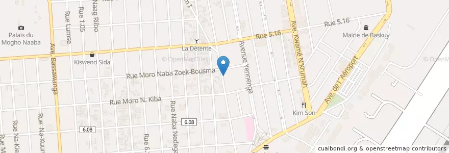 Mapa de ubicacion de Colombe Start transport en Burkina Faso, Mitte, Kadiogo, Ouagadougou.