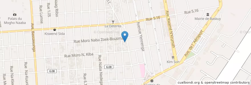 Mapa de ubicacion de Star ZOKAS en Burkina Faso, Centre, Kadiogo, Ouagadougou.