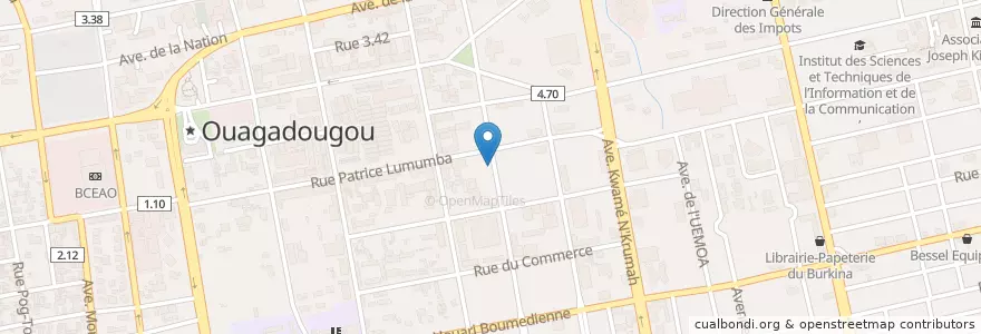 Mapa de ubicacion de Taxi Station Shell Grand marché en بورکینافاسو, Centre, Kadiogo, اوآگادوگو.