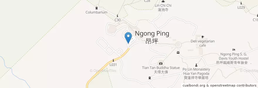 Mapa de ubicacion de 昂坪 Ngong Ping en 中国, 香港, 広東省, 新界, 離島區 Islands District.