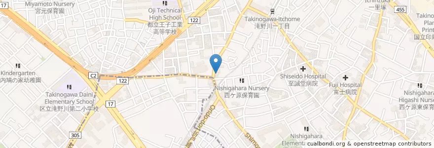 Mapa de ubicacion de 城北信用金庫 en Japan, Tokyo, Kita.