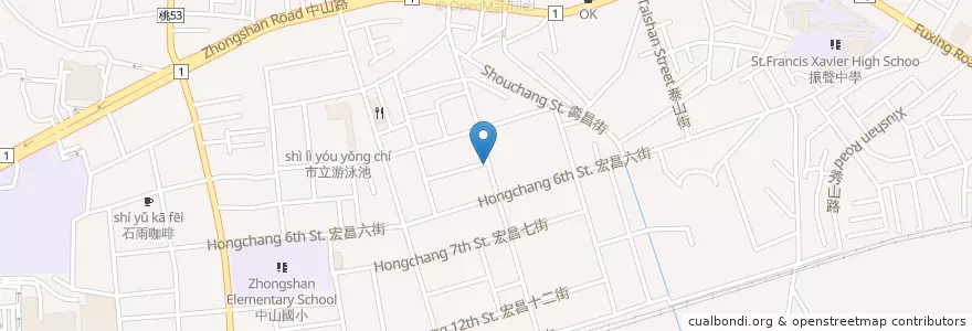 Mapa de ubicacion de 85度C Daily Coffee en 타이완, 타오위안 시, 타오위안 구.