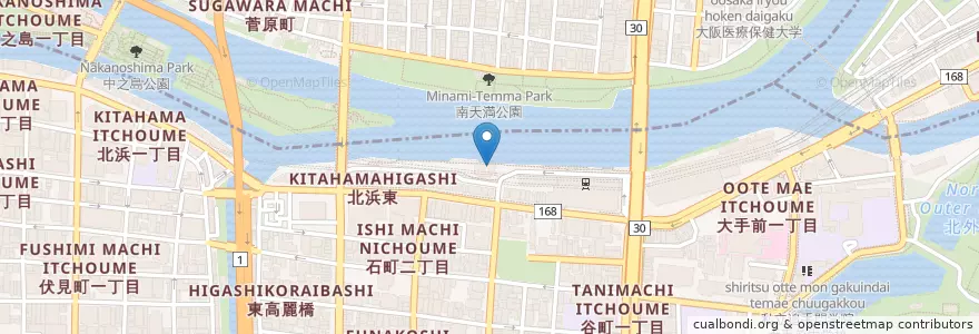 Mapa de ubicacion de 大阪ダックツアー受付フロント en 日本, 大阪府, 大阪市, 中央区.