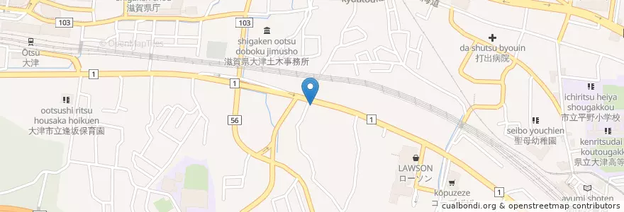 Mapa de ubicacion de 栗原歯科医院 en Japan, 滋賀県, 大津市.